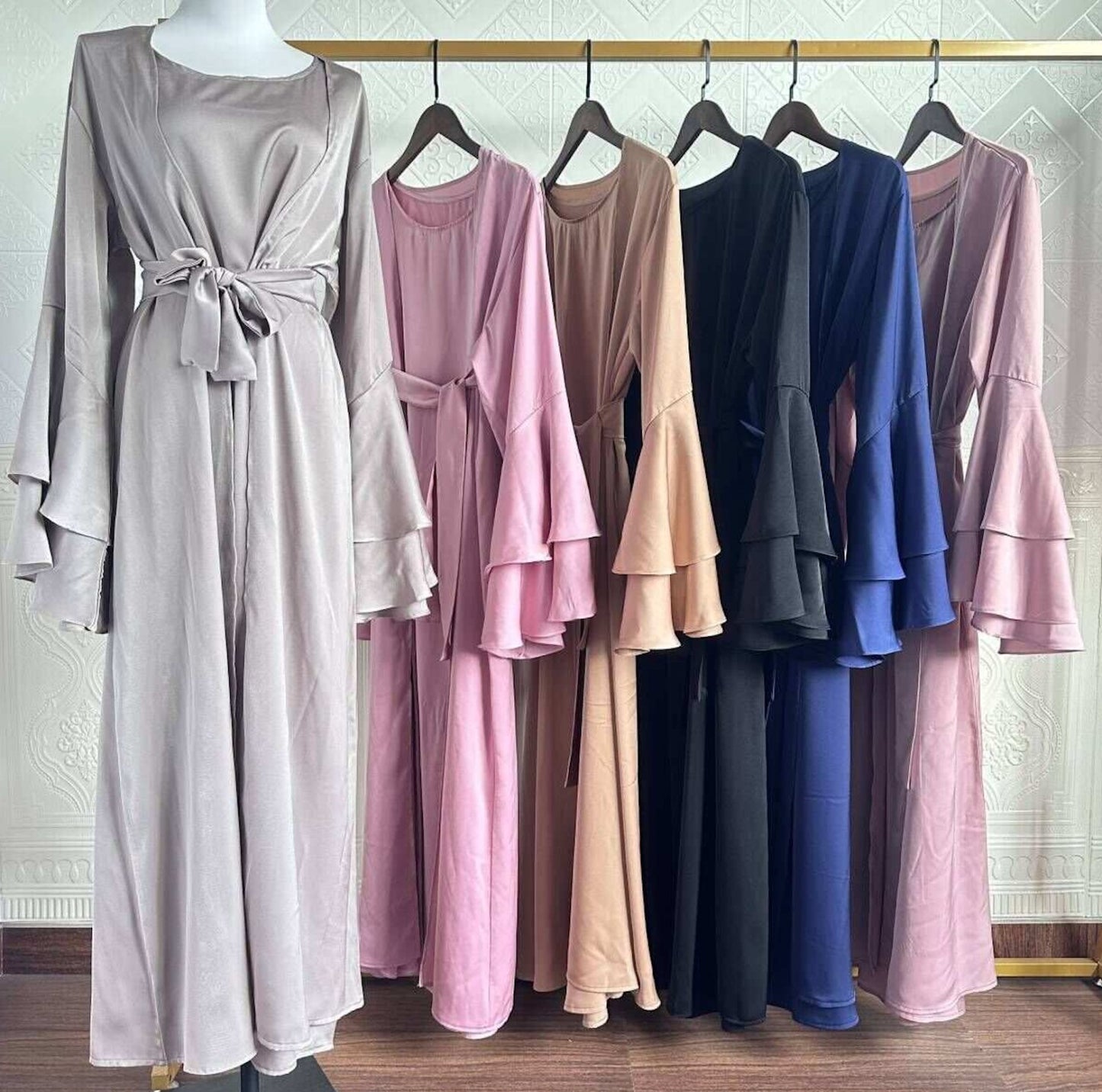 Classy Satin Kimono + Abaya